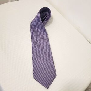 Conwell Men's Blue Checkered Print 100% Silk Tie, Classic, Business Casual